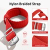 ULLCHRO Unisex Perlon Nylon Bracelet with Stainless Steel Silver Buckle,