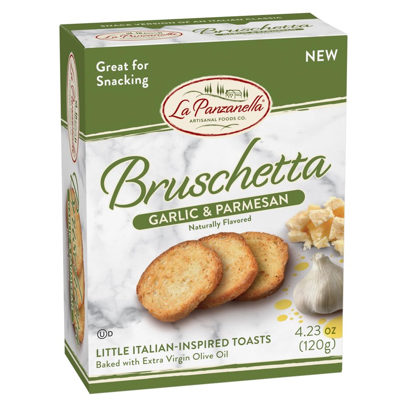 La Panzanella Garlic and Parmesan Bruschetta Crackers - Italian-inspired Toasts,