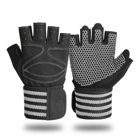 Frenflu Training Gloves, 3 Sizes for Men and Women, Cycling Gloves, Muscle Training, Sports Gloves, Gym, Strong Grip, Breathable, Anti-Slip, Thin, Lightweight, Durable, Bench Press Pull Up Squirrel