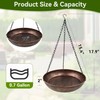 OUISJYER Hanging Bird Bath for Outside, 12" Metal Bird Bath