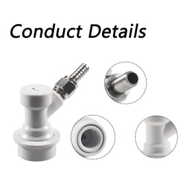 LUCKEG Cornelius Keg Ball Lock Disconnect Ball Lock Gas Disconnect 1/4 MFL with Swivel Nuts, 4 Red Free Worm Clamps for Homebrewing