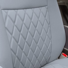 FH Group Custom Fit Car Seat Covers for 2011-2020 Toyota Sienna 7 Passenger, Car Seat Cover 2nd Row, Automotive Seat Covers in Solid Gray Neoprene, Waterproof and Washable Seat Covers