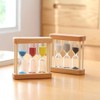 Xinjincang Khaki Creative 1/3/5 Minute Wooden Sand Glass Hourglass Timer