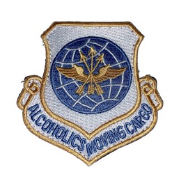 Squadron Nostalgia LLC Alcoholics Moving Cargo Patch – with Hook and Loop
