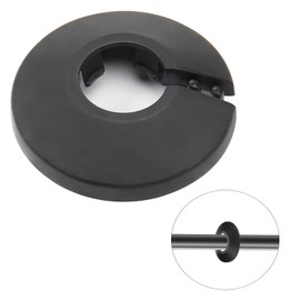 MroMax Fit 1/2" Black Plastic PP Pipe Cover, 16mm (5/8") 1Pc Flange Water Pipe Decoration Escutcheon, Snap-On Cap for Kitchen Valve, Sink Toilet Inflow Pipes, to Hide Gaps and Update Plumbing Look