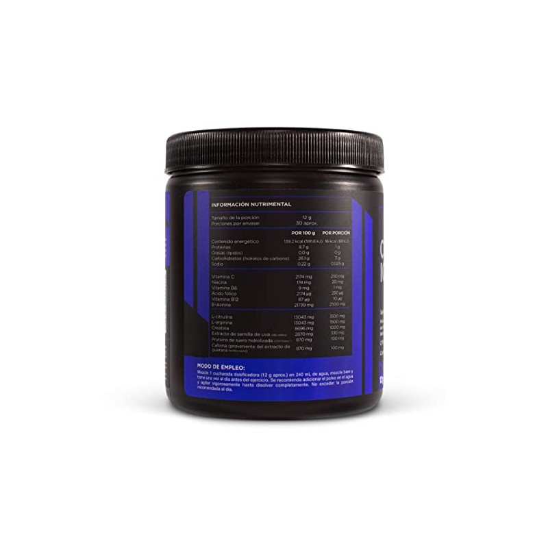 Pre Workout, Pre Entreno CORE IGNITION by NUTRINOW, sabor Blueberry-Granada,