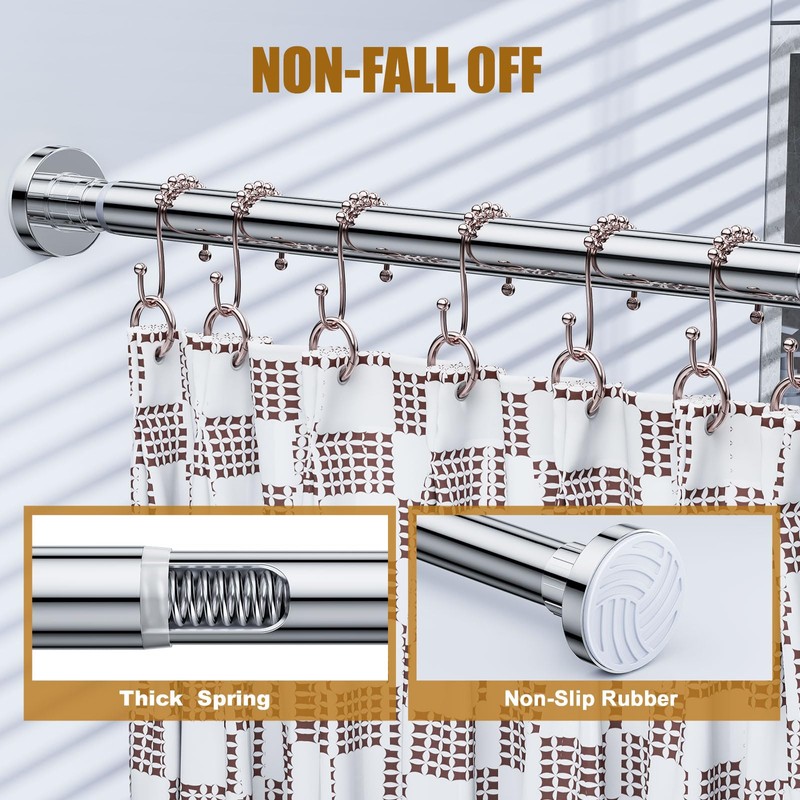 Ausemku Shower Curtain Rod 26-76 Inch Adjustable - 0.85 Inch