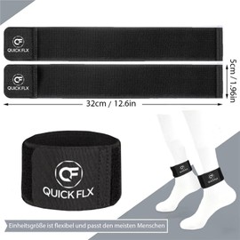 Shin Pads (Black) with Strap, QUICKFLX with EVA for Adults and Kids - Extra Small Thin Mini Sizes with Velvet Pouch Ideal for Football Players