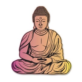 GT Graphics Sitting Buddha - 12" Vinyl Sticker Waterproof Decal