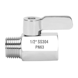 GOVALVE Shower Flow Control Valve - 1/2" NPT Thread Stainless Steel 304 Shut Off Mini Ball Valve, Female x Male Shower Head Water Valve