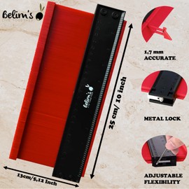 XXL Lockable Contour Gauge - Metal Lock - Contour Copier - Cutting Jig - Profile Duplicator - Shape Protractor - Measuring Tool Kit for Flooring Tiles