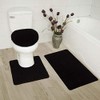 Elegant Home Goods Solid Color 3 Piece Bathroom Rug Set