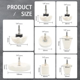 SCOTTCHEN Buffing Wheel for Drill, Polishing Ball for Drill with 1/4" Hex Shafts,Buffing Polishing Wheel kit for Metal Aluminum,Stainless Steel,Chrome,Jewelry,Wood,Plastic,Ceramic,Glass,etc-11PCS
