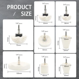 SCOTTCHEN Buffing Wheel for Drill, Polishing Ball for Drill with 1/4" Hex Shafts,Buffing Polishing Wheel kit for Metal Aluminum,Stainless Steel,Chrome,Jewelry,Wood,Plastic,Ceramic,Glass,etc-11PCS