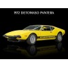 1972 DeTomaso Pantera in Bright Yellow NEW Metal Sign: 9x12" Ships Free