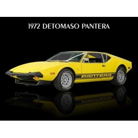 1972 DeTomaso Pantera in Bright Yellow NEW Metal Sign: 9x12" Ships Free