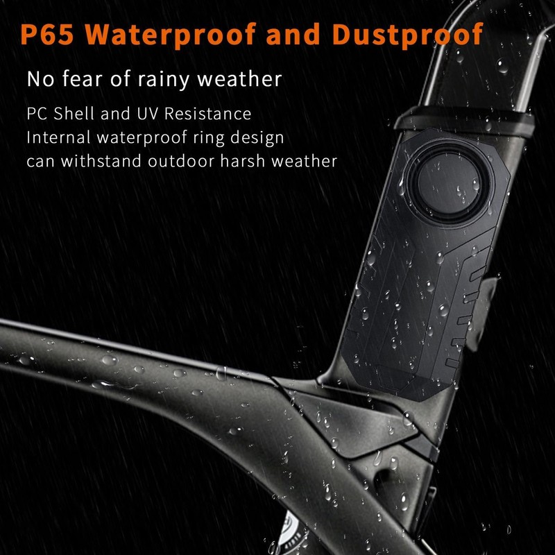 QUMOX 113dB Bike Alarm with Wireless Vibration Motion Sensor, Waterproof