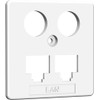 Central Panel TV + LAN 50 x 50 mm RW