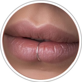 Fake Silver Lip Ring - Thin 20 Gauge Faux Lip Hoop - 925 Sterling Silver Fake Lip Rings - Fake Lip Piercings for Women