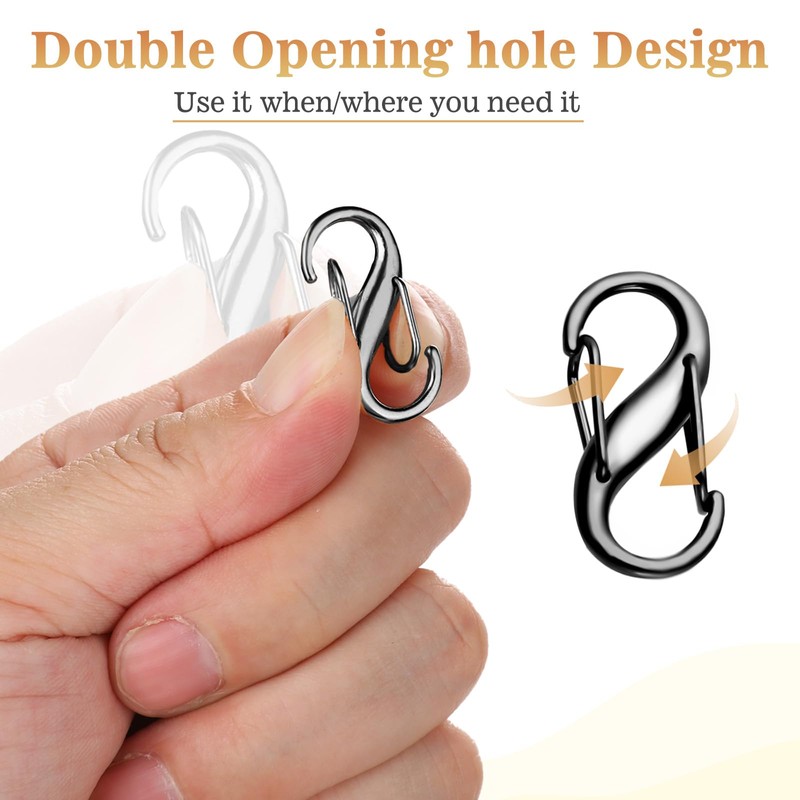 COMNICO Zipper Lock Clips, 9 PCS Alloy Double Opening Theft
