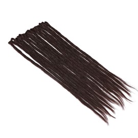 20 Inch Handmade Dreadlocks Hair Extensions Single Ended Crochet Synthetic Hair Jamaica Punk Hip-Hop Reggae Hair Braiding Wigs Faux Locs for Fashion Men Women Teens 15pcs - Dark Brown