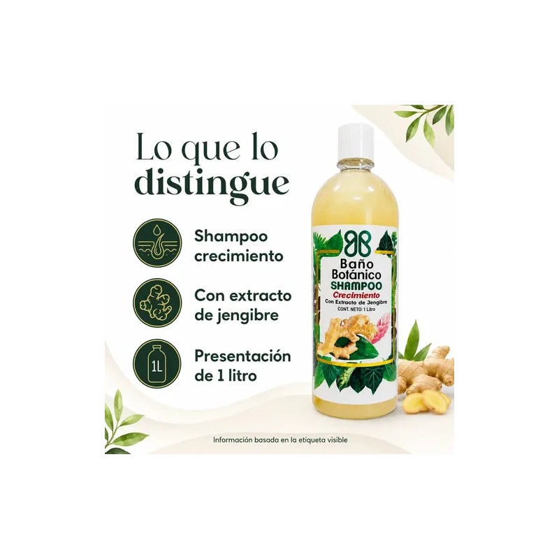 Shampoo Baño Botanico Extracto De Jengibre (crecimiento)1 Lt