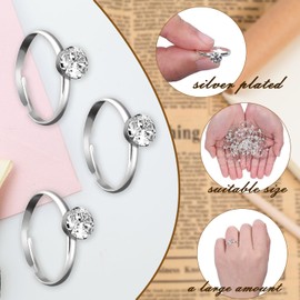 RmKbe 20Pcs Diamond Engagement Rings Promise Anniversary Band Ring Promise Bridal Ring Wedding Decorations for Women