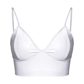 Mocure Reflective Metallic V-Neck Crop Tops Backless Trendy Sleeveless Tank Top Rave Festival Bandana Vest Top for Women