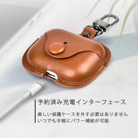 YAODLE AirPods 4 Case 4th Generation (2024) Air Pods 4 Case PU Leather Genuine Leather Italian Leather Cover for Air Pods 4 Premium Genuine Leather PU Leather Full Protection Shockproof Front LED Lamp