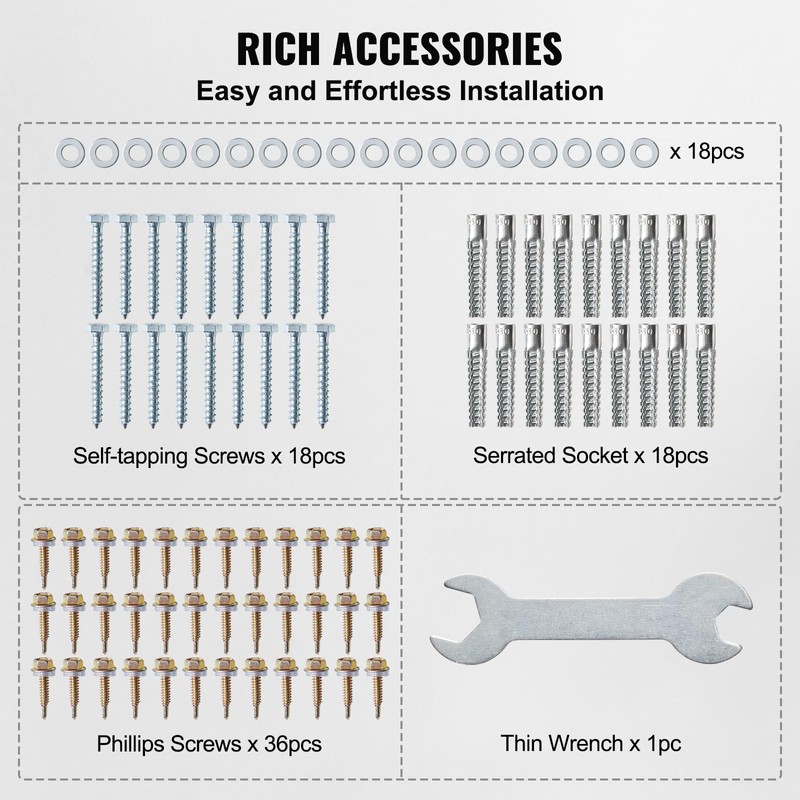 VEVOR 4x4 Post Base 4 Pcs, Inner Size 3.6"x3.6" Post