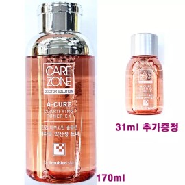 CareZone 케어존 닥터솔루션 아큐어 클래리파잉 토너 이엑스 170ml + 31ml 추가 / 합계 201ml Care Zone Dr. Solution Accure Clarifying Toner EX 170ml + 31ml Extra / Total 201ml [170ml + 31ml X 1 piece (Total 201ml)]