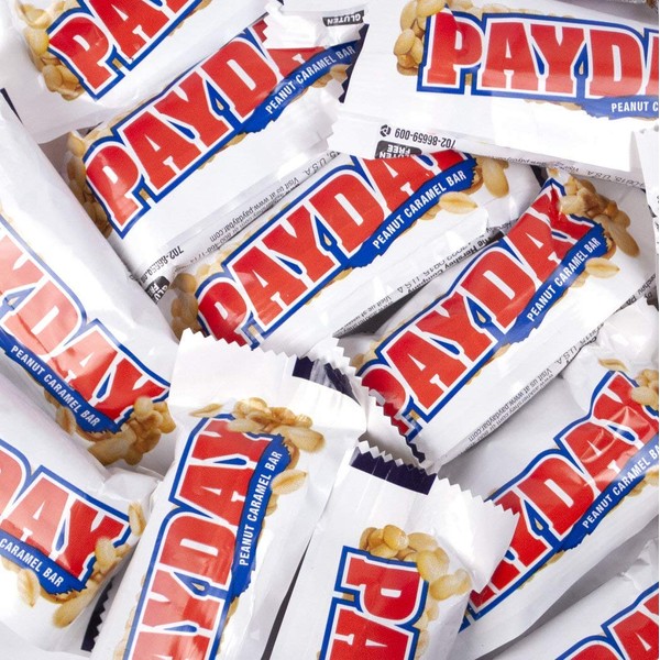 PayDay Snack Size Candy Bars 11.6oz Bag (approx 16 pcs), 4 Pack