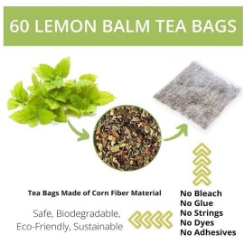 Lemon Balm Tea Bags 60 Lemon Balm Tea Bags - VitalForest Dried Lemon Balm Leaves Tea -1.5g/Bags