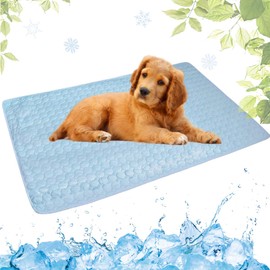 LEZUAN Cooling Mat Dogs, Self-Cooling Dog Mat, Cooling Blanket Cats, Non-Toxic Cooling Pad for Pets, Washable Dog Cold Mat for Indoor, Outdoor and Car (Light Blue, 40 x 50 cm)