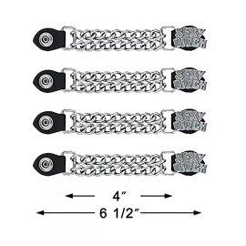 Dream Apparel Leather Motorcycle Vest Extenders for Women Biker Double Chrome Chains