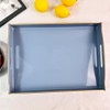 Umisriro Blue Serving Tray with Handles, Plastic Decorative Tray for