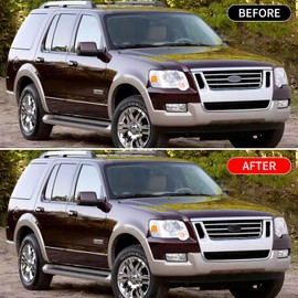 HHLOU for Ford Emblem, 6 inch American Flag Badge Front Grille Tailgate Emblem for 07-10 Edge, 05-11 Escape, 06-10 Explorer, 05-11 Expedition, 07-10 Sport Trac (6‘’Black)