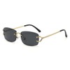 kachawoo Small Square Rimless Sunglasses for Women Metal Borderless Retro