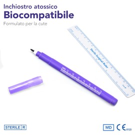 AIESI® Hospimark Dermography Pen for Skin with Standard Tip with Ruler (Pack of 10)