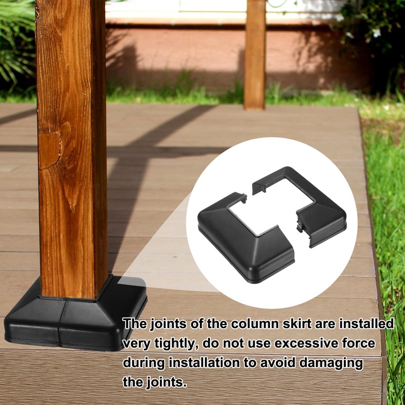 uxcell 4Pcs Post Base Cover, 4.25"x4" (Internal Size 2"x2") PVC