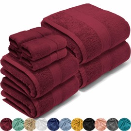 LEBENGOOD - High Quality Cotton Towel Set 550gsm 4 x Vanity Basins 2 x Shower Extra Soft Absorbent and Durable