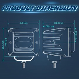 SAE Fog Lights Yellow, Niwaker 2PCS 3 Inch LED Cubes DOT Approved Offroad Driving Lights Amber LED Work Lights Square LED Light Pod Waterproof Fog Lamp for Truck Motocycle UTV ATV Boat Wrangler Toyota