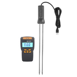 Natudeco Moisture Meter Grain Moisture Meter Digital Moisture Tester with LCD Display and Long Probe Automatic Reading Lock Function for Grain Wheat Rice and Corn