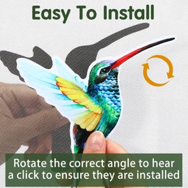 Konohan 3 Pairs Hummingbird Screen Door Magnets Double Sided Patio Flexible Magnetic Screen Saver Decorative Retractable Window Magnetic Decals for Sliding Patio Door(Classic)