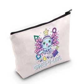 WZMPA Gamer Axolotl Cosmetic Makeup Bag Axolotl Lover Gift Gamesolotl Video Games Lizard Makeup Zipper Pouch Bag For Women Girls (Gamer Axolotl)