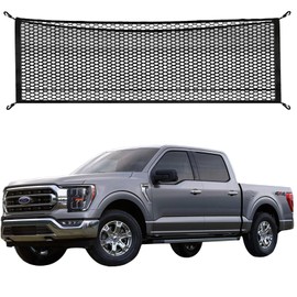Cargo Net for Pickup Truck Bed Compatible with SUV and Trucks Ford F150/Dodge/GMC/Chevy Silverado/Toyota Stretchable Car Rear Tailgate Netting with 4 Metal Hooks