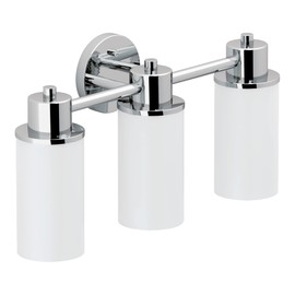 Moen DN0763CH Iso 3-Light Dual-Mount Bath Bathroom Vanity Fixture with Frosted Glass, Chrome 9.60 x 20.60 x 10.00 inches