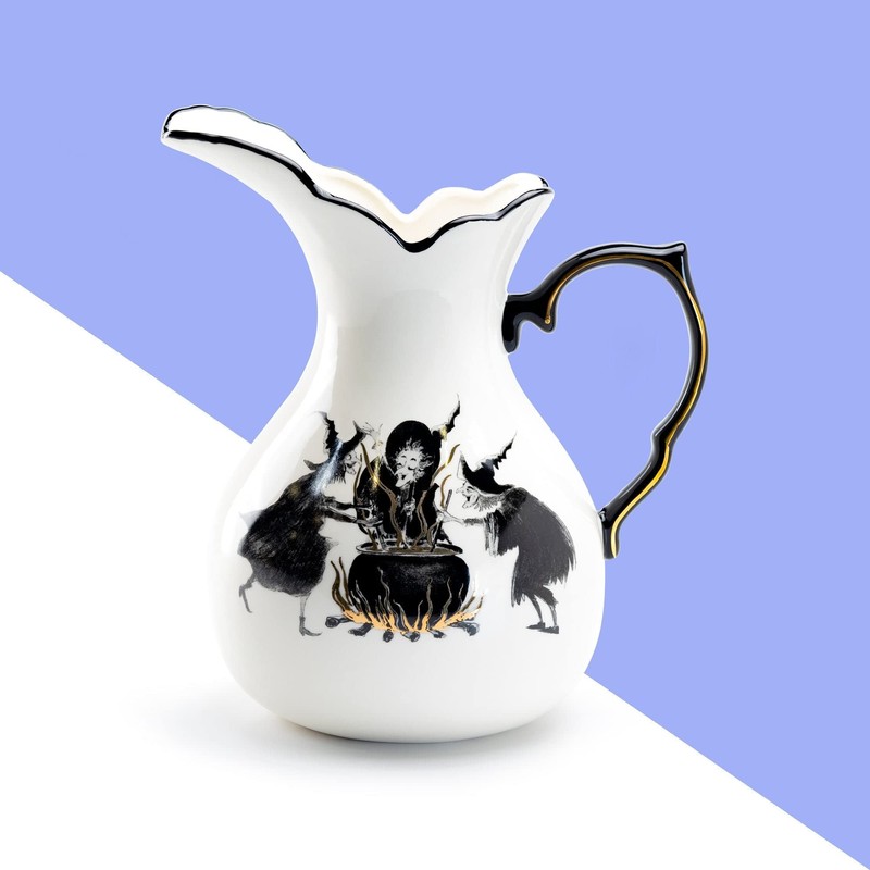 Potter's Studio Witches Brew Pitcher, 4 Black Cat Tea Cup