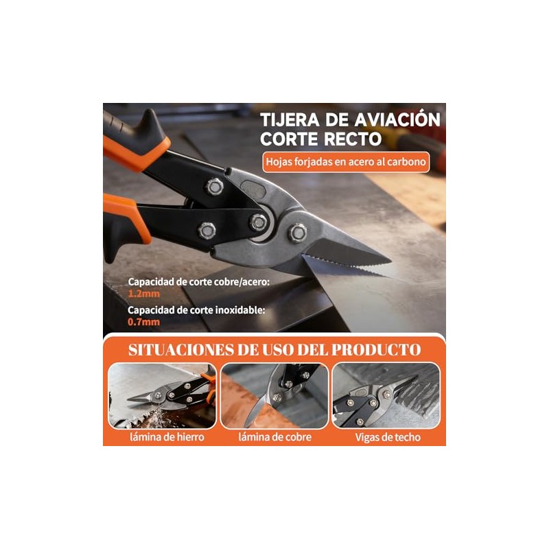 Tijeras de Aviación Corte Recto 10" con mango grip,SW-81400101