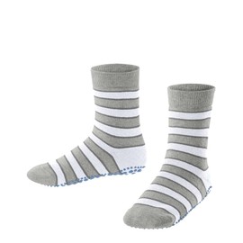 FALKE Unisex Children's Simple Stripes Stopper Socks Non-Slip Nubs Striped Durable Durable Skin Friendly Breathable Sustainable Cotton 1 Pair, Grey Storm Grey 3820